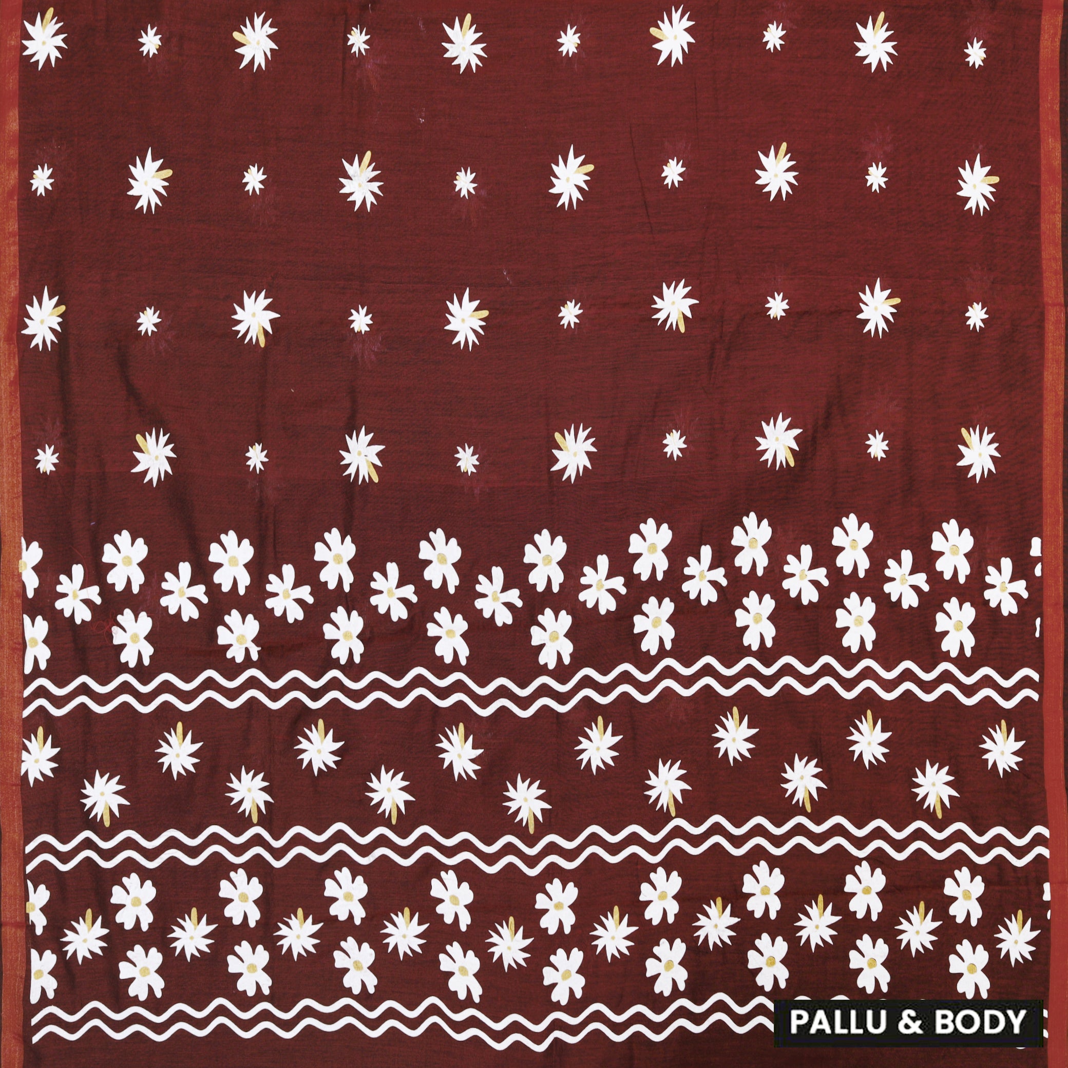 Brown Linen Cotton Saree with Contrast Blouse