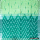 Light Green With Dark Green Trendy Linen Saree