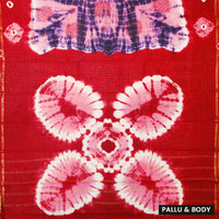 Multicolored,pink and redSungudi Cotton Saree without Blouse
