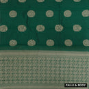 Green With Sandal Zari  Silk Cotton Saree