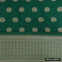 Green With Sandal Zari  Silk Cotton Saree