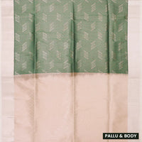 Sea Green With light beige Soft Silk