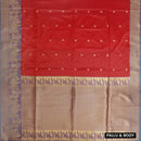 Red With Lavender Copper Zari Border Soft Silk Saree