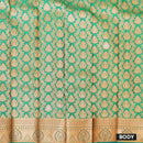 Green with Blue Art Silk Saree