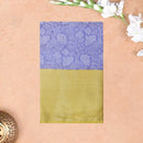 Periwinkle Blue with Golden-Yellow in Leaf Pattern Design Tanchui Silk Saree