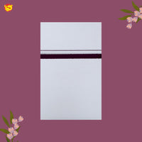 White WITH PURPLE  Single Layer Cotton Men’s Dhoti