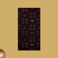Black with Pink flower design Cotton Printed Lungi