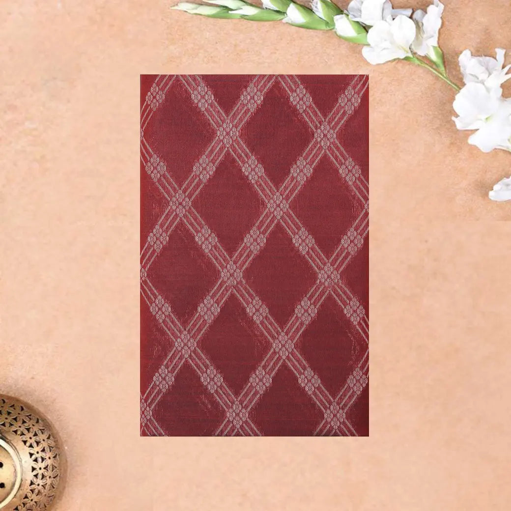 Maroon  With  light purple Soft Silk