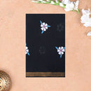 Block Linen Cotton Saree with Contrast Blouse