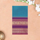 Cyan Blue With Purple Pure Chettinad Cotton Saree without Blouse