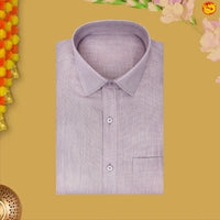 Light Violet Colour Readymade Shirt And Matching Border Dhoti Set For Men