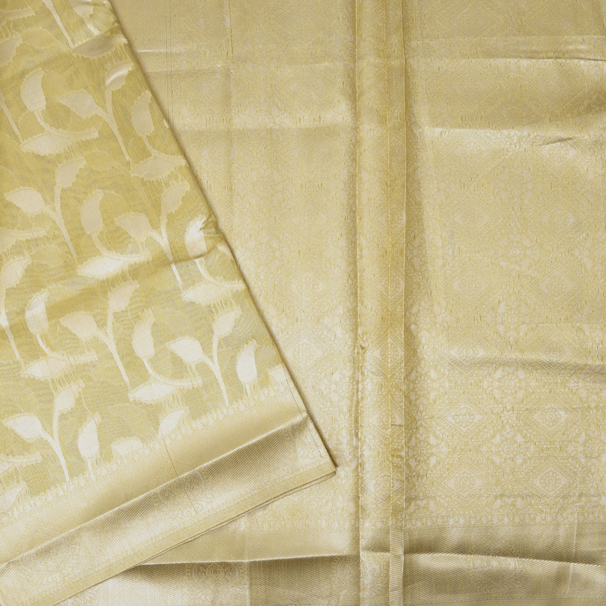 Golden Colour Fancy Weaving Saree