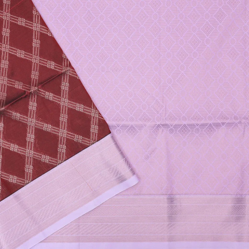 Maroon  With  light purple Soft Silk