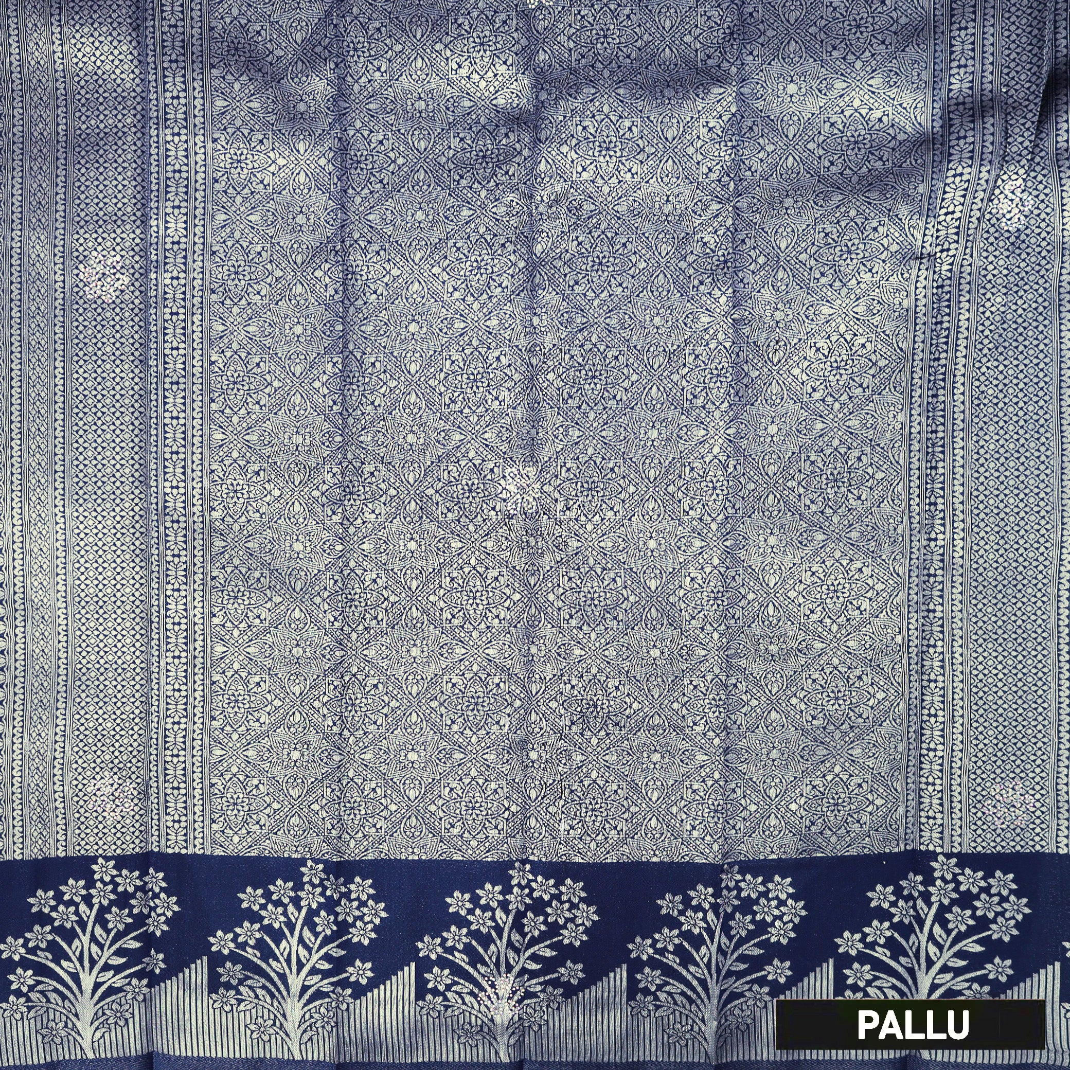 Green with Navy Blue Kubera Silk Saree