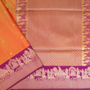 Orange With Rani Pink Copper Zari Border Soft Silk Saree