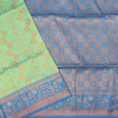 pistachio green and royal blue Soft Silk Saree