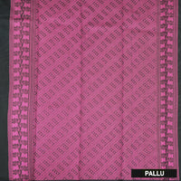 Block With Pink Silk Cotton Saree Without Border