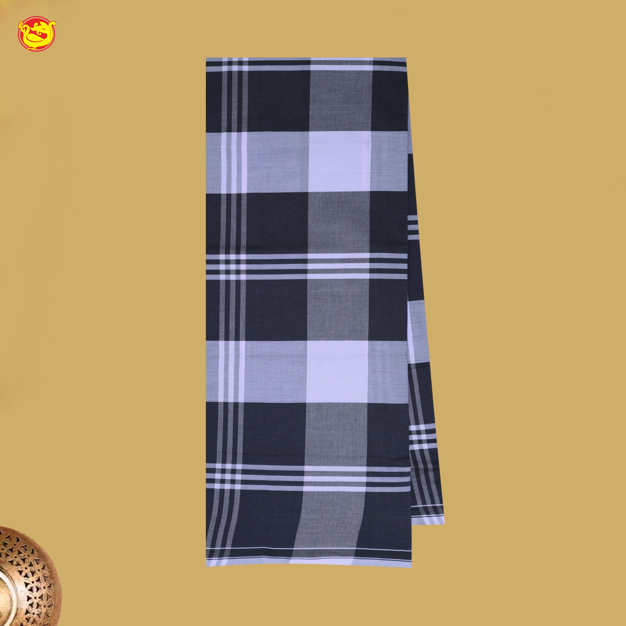 Men’s Checked Cotton Stitched Lungi