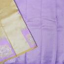 Light Golden Yellow with Lavender Litchi Silk Saree