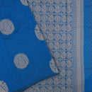 Firozi Blue With Sandal Zari  Silk Cotton Saree