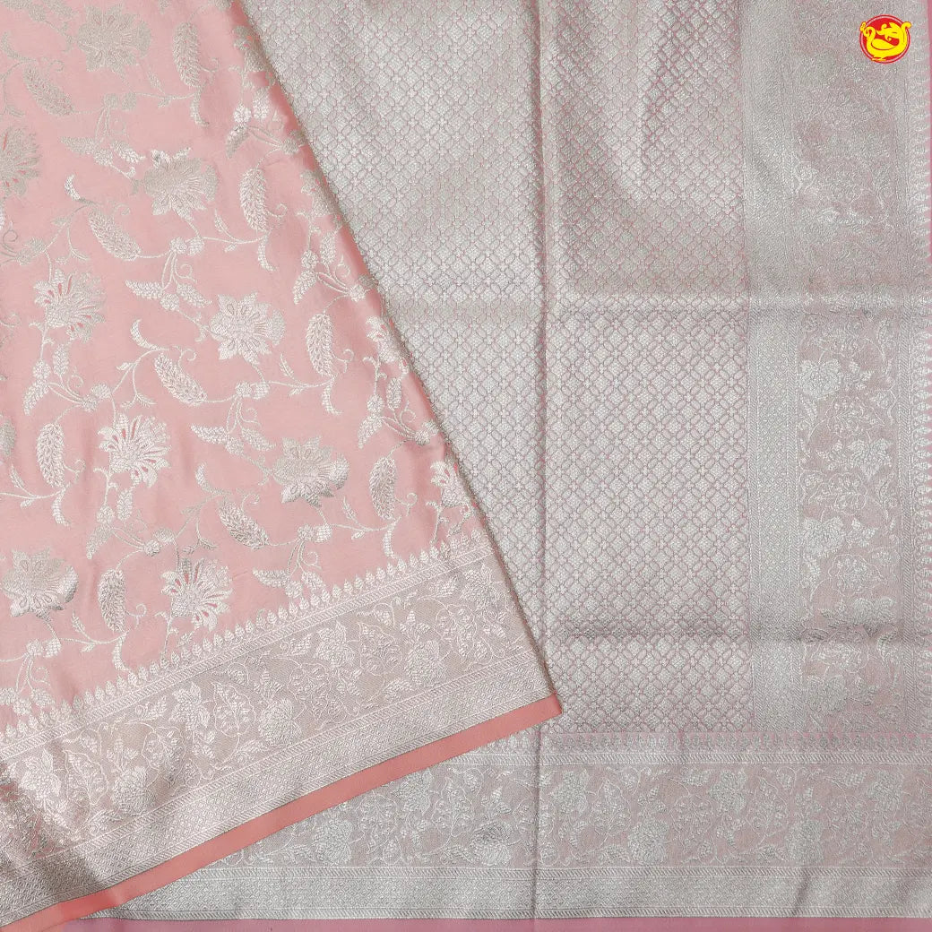 Light Pink Colour Banarasi Saree with Woven Designs