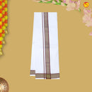 Red With White Readymade Shirt And Matching Border Dhoti Set for Men