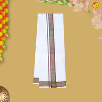 Red With White Readymade Shirt And Matching Border Dhoti Set for Men
