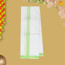 Lime Green Colour Readymade Shirt And Matching Border Dhoti Set for Men
