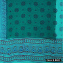 Sea Green Sungudi Cotton Saree without Blouse