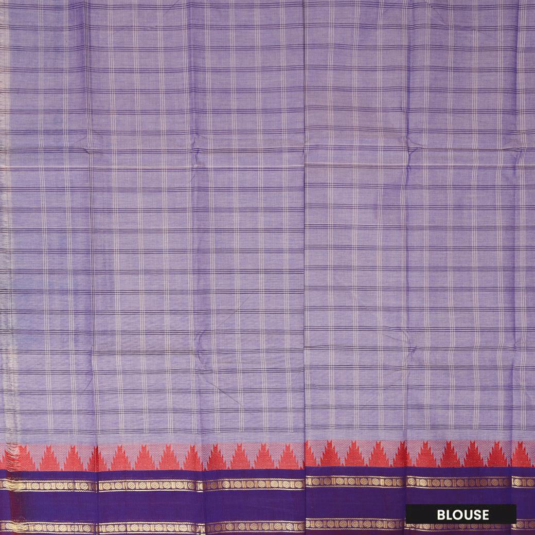 Light Violet With Purple Contrast Border  Pure Cotton Saree