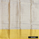 Periwinkle Blue with Golden-Yellow in Leaf Pattern Design Tanchui Silk Saree