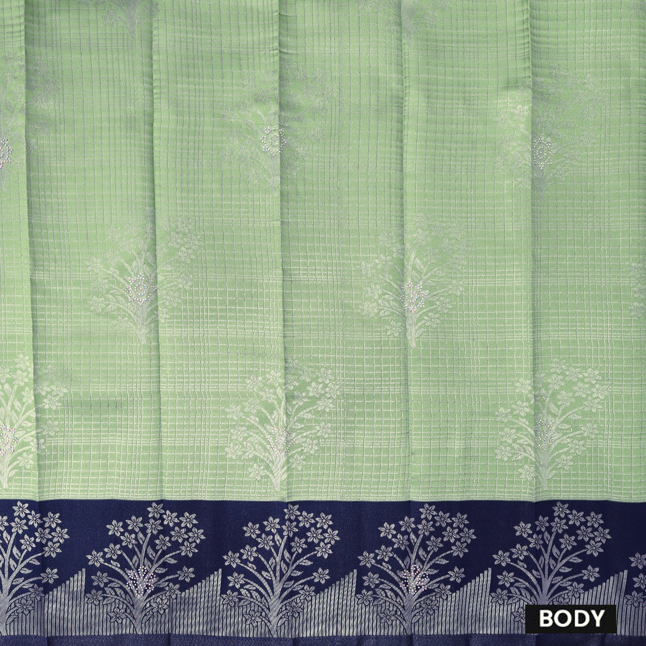 Green with Navy Blue Kubera Silk Saree