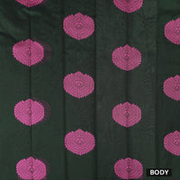Block With Pink Silk Cotton Saree Without Border