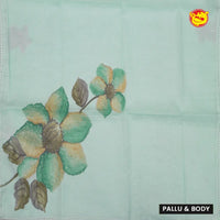 Pista Green Semi Raw Silk Saree