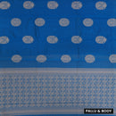 Firozi Blue With Sandal Zari  Silk Cotton Saree