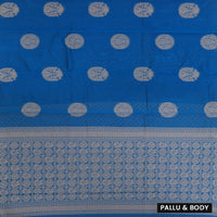 Firozi Blue With Sandal Zari  Silk Cotton Saree