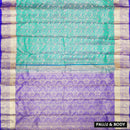 Green With Royal Blue pure Kanchipuram silk saree