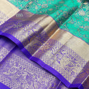 Green With Royal Blue pure Kanchipuram silk saree