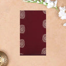 Deep Reddish-Maroon With Sandal Zari  Silk Cotton Saree