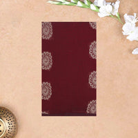 Deep Reddish-Maroon With Sandal Zari  Silk Cotton Saree