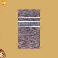 Maroon with Gray White Border Men's Dhoti