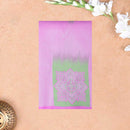 Pink with Green Litchi Silk Saree