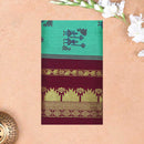 Peacock Green With Maroon Premium Quality Kalyani Cotton Saree