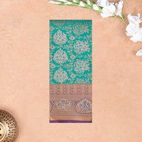 Green with Pink Art Silk Saree