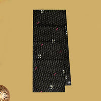 Black with Olive Green flower design Cotton Printed Lungi