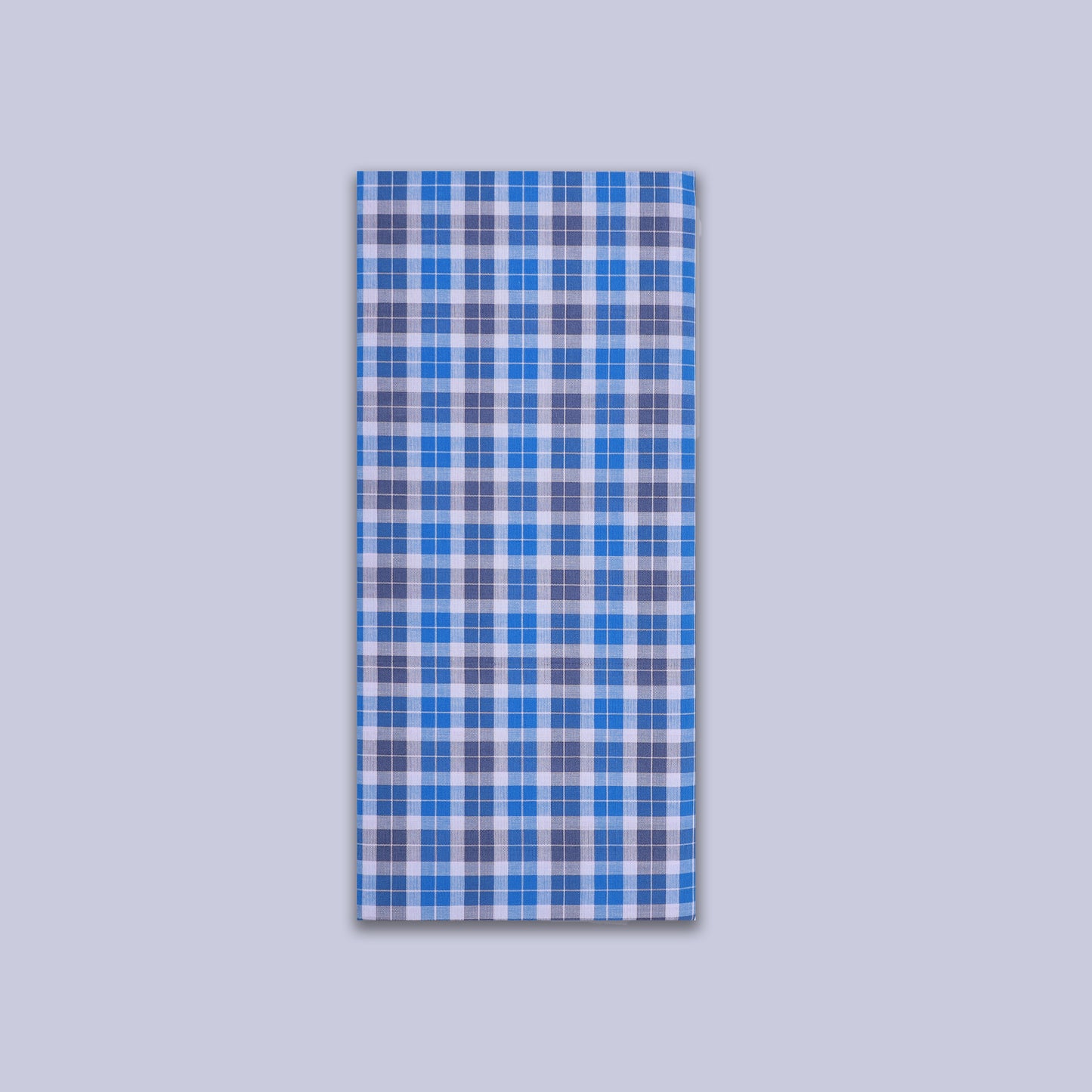 Men’s Light Blue With Gery Small Checked Cotton Stitched Lungi
