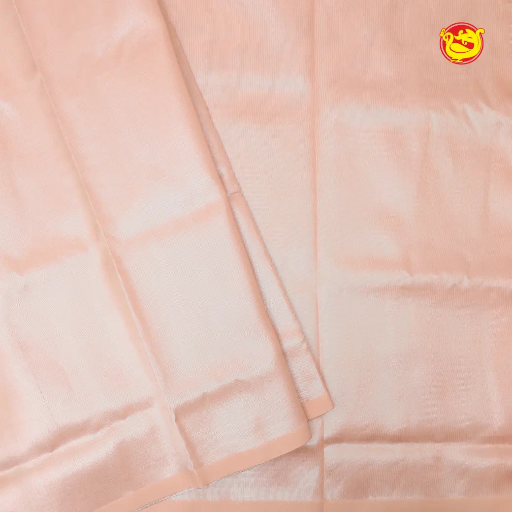 Pastel Peach Tissue Semi Silk Saree