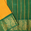 Mango Yellow, With green Sungudi Cotton Saree without Blouse