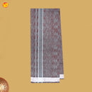 Maroon with Gray White Border Men's Dhoti