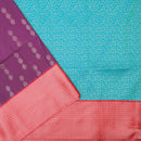 Dark Purple With Turquoise Blue Soft Silk